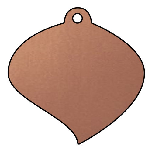 copper curved leaf plaque