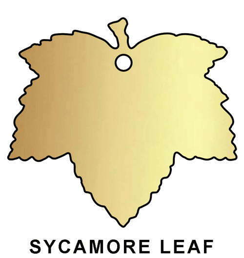 sycamore leaf brass plaque