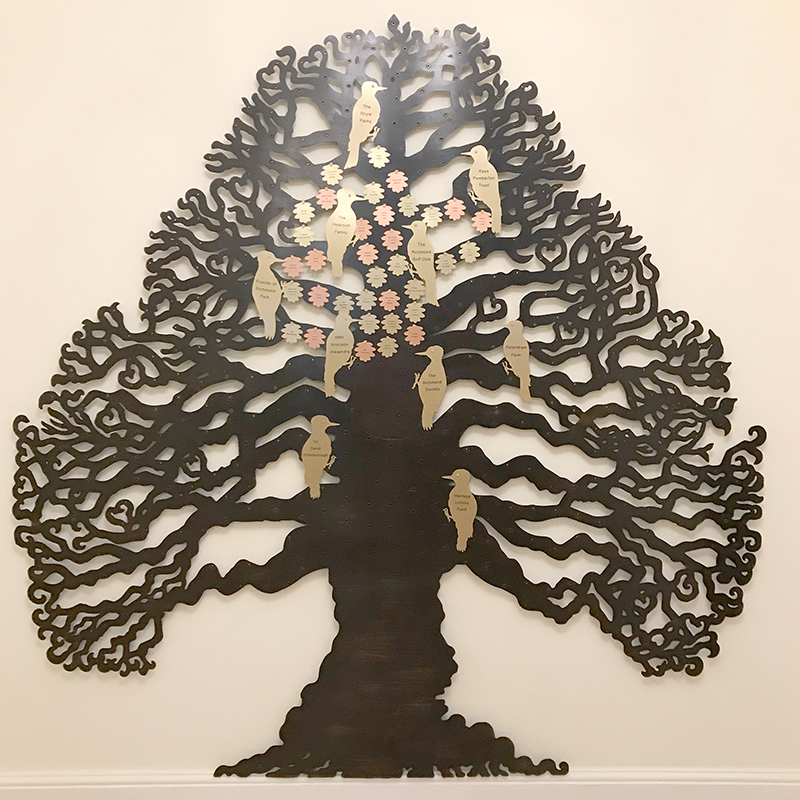 Fundraising tree by Bronwen Glazzard at Pembroke Lodge