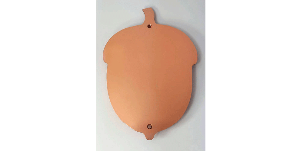 copper acorn plaque from Finch Tree UK