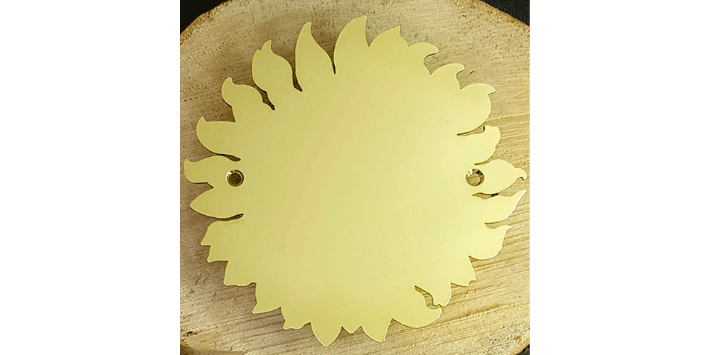 Sunflower brass plaque by Finch Tree UK