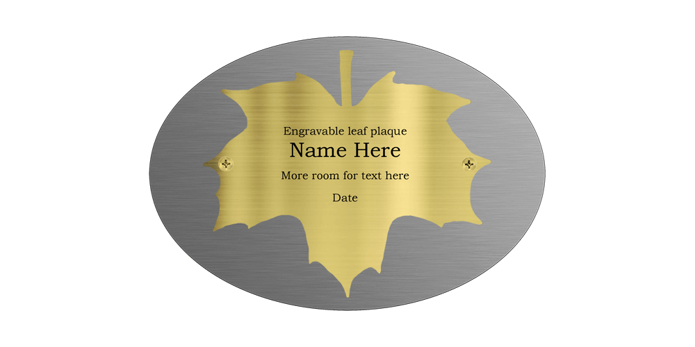 Brass Noway Maple plaque tree stake by Finch Tree UK