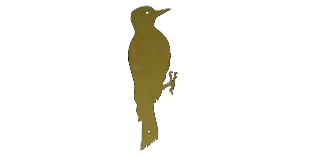 woodpecker brass plaque from Finch Tree UK