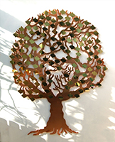 Copper Love Tree with Curved Leaf plaques